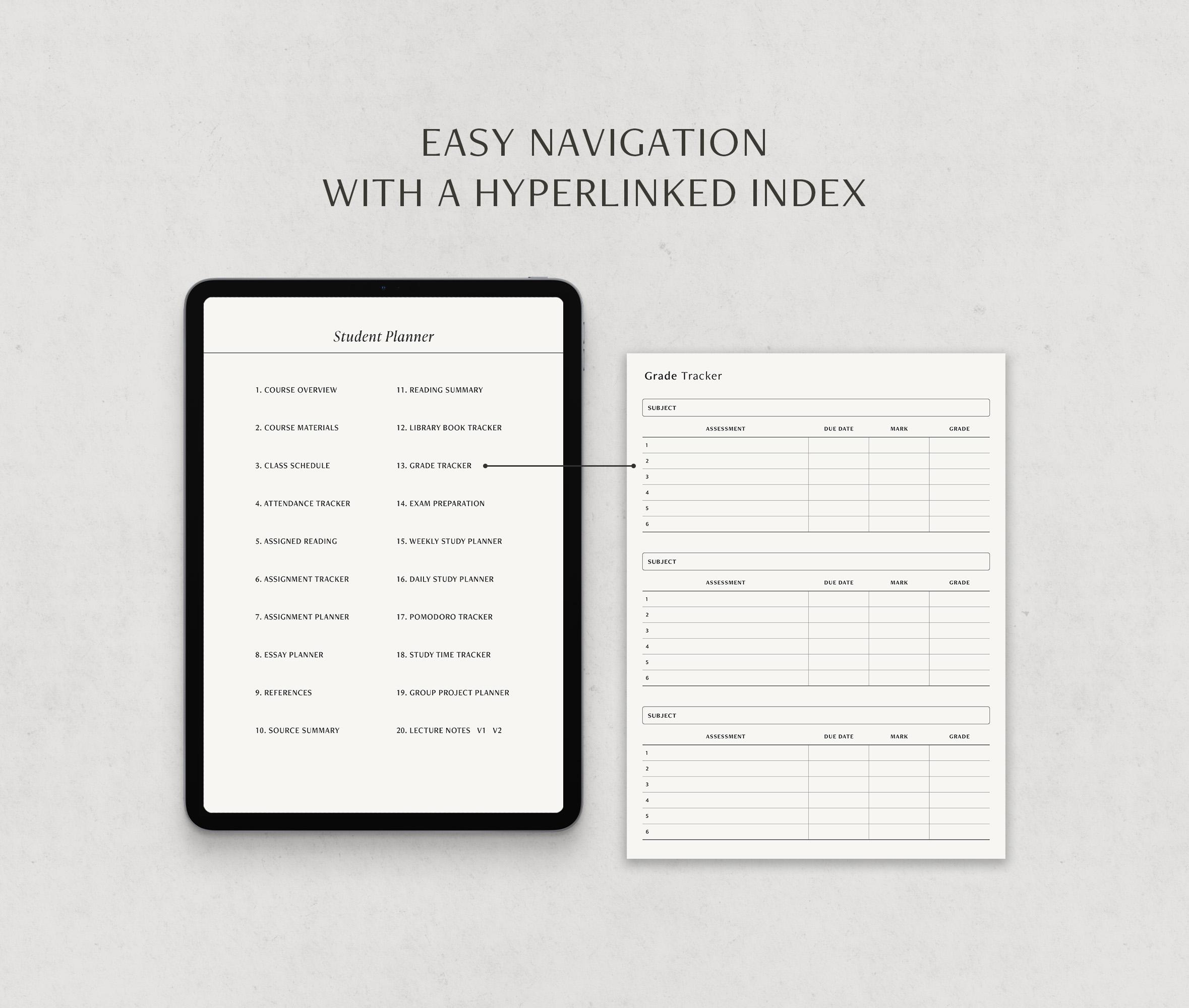 Student Planner For Notes Student Planner Bundle, Goodnotes Academic Planner Printable, School ...