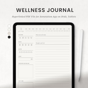 Digitales Wellness Journal, Goodnotestägliches Self Care Tagebuch,Reflektion Tagebuch für Ipad, Notability Portrait Journal
