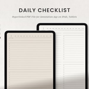 Digital Checklist, To Do List Daily Planner Goodnotes Ipad, Notability, Task List Digital Planner