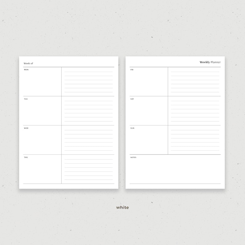 Week on 2 Pages, Week at a Glance, WO2P, Weekly Digital Planner Digital ...