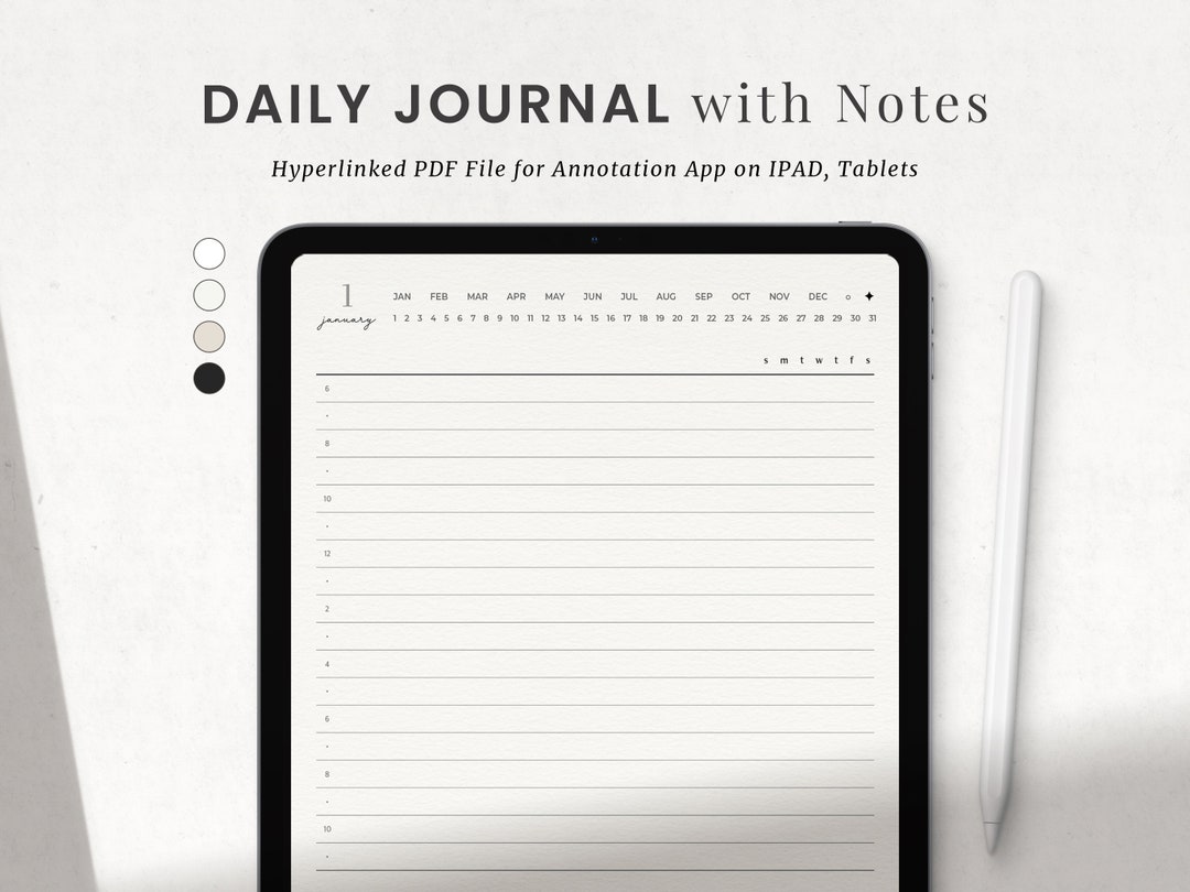 Digital Journal Daily Notes for Goodnotes Ipad, Minimalist 365 Lined ...