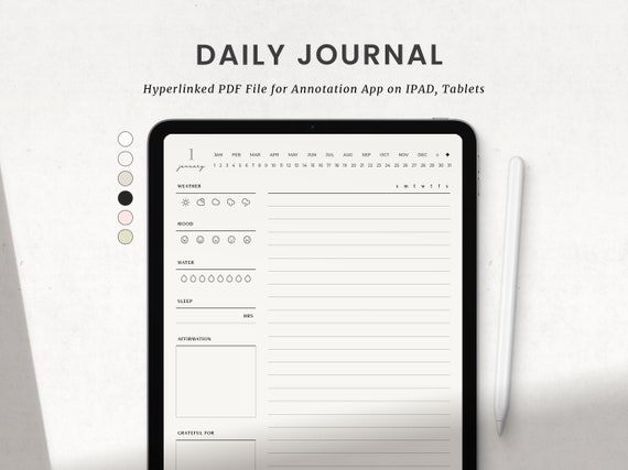 Digital Journal, Goodnotes Daily Journal 2026, Ipad Diary, Notability Journal, Minimalist Lined Journal Template
