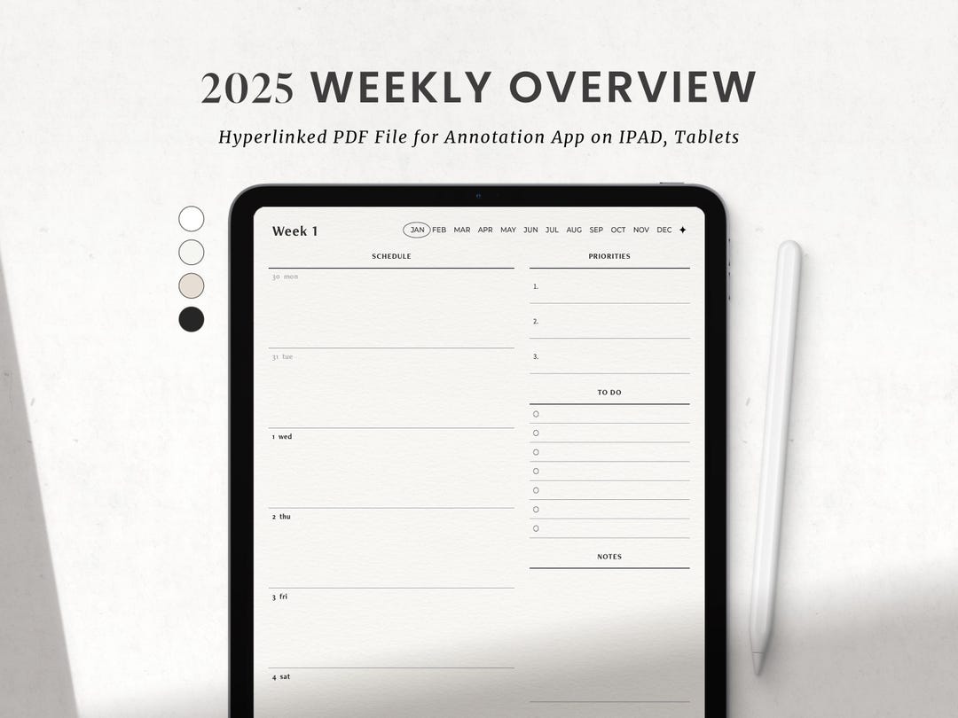 2025 Weekly Planner Digital, Goodnotes Weekly Planner, iPad Notability Minimalist Simple Weekly Monthly Planner - Etsy 2025-two-page-print-calendar-ipad-mom-envy