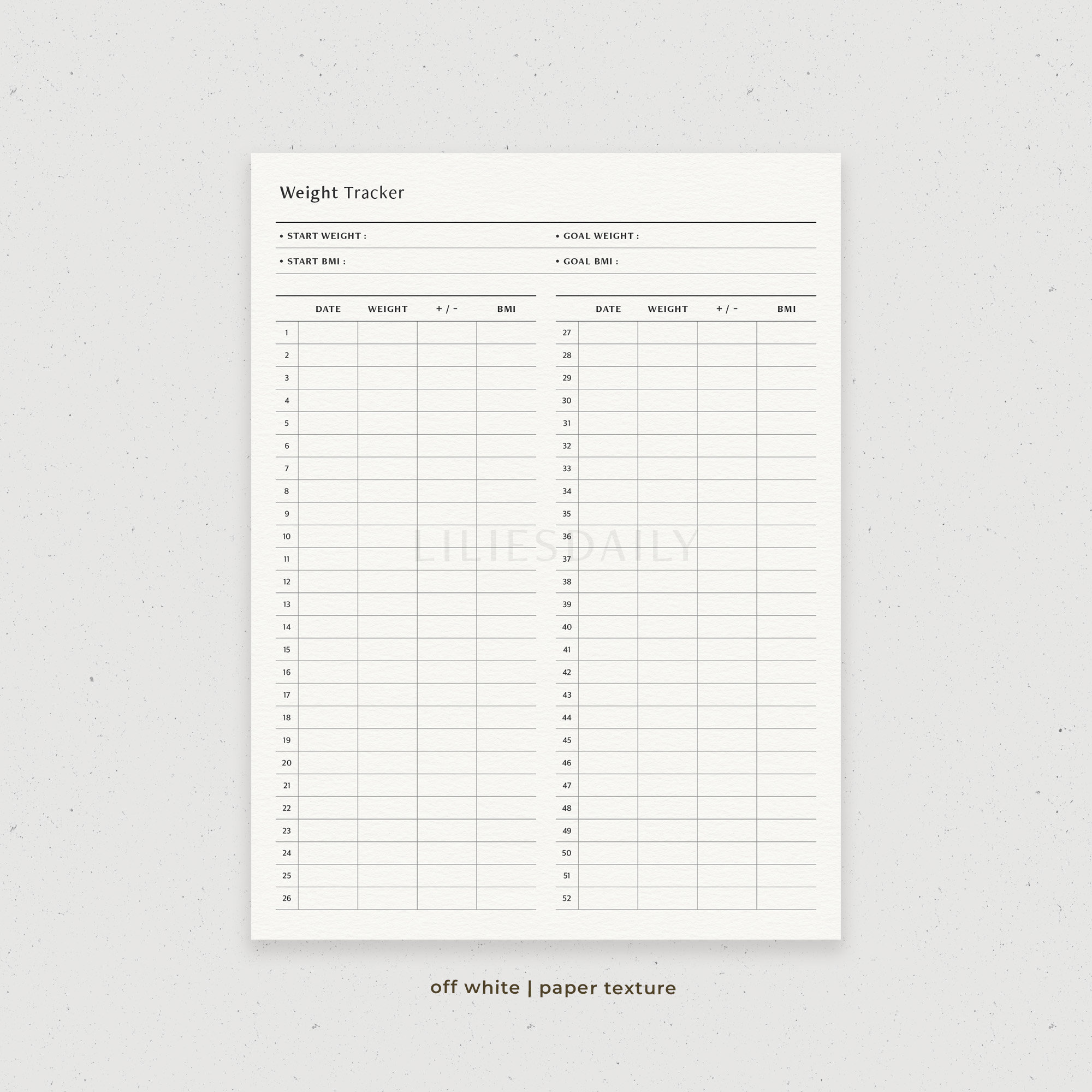 52 Week Weight Loss Tracker Digital Planner Template for Goodnotes iPad ...