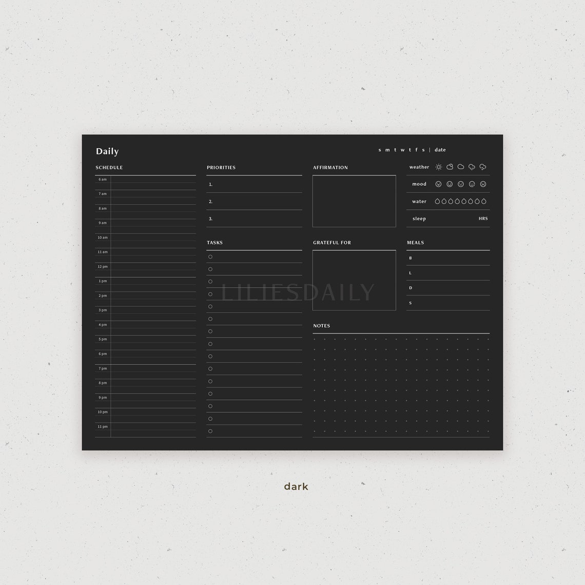 Daily Planner Hourly Schedule Digital Template for Goodnotes Etsy
