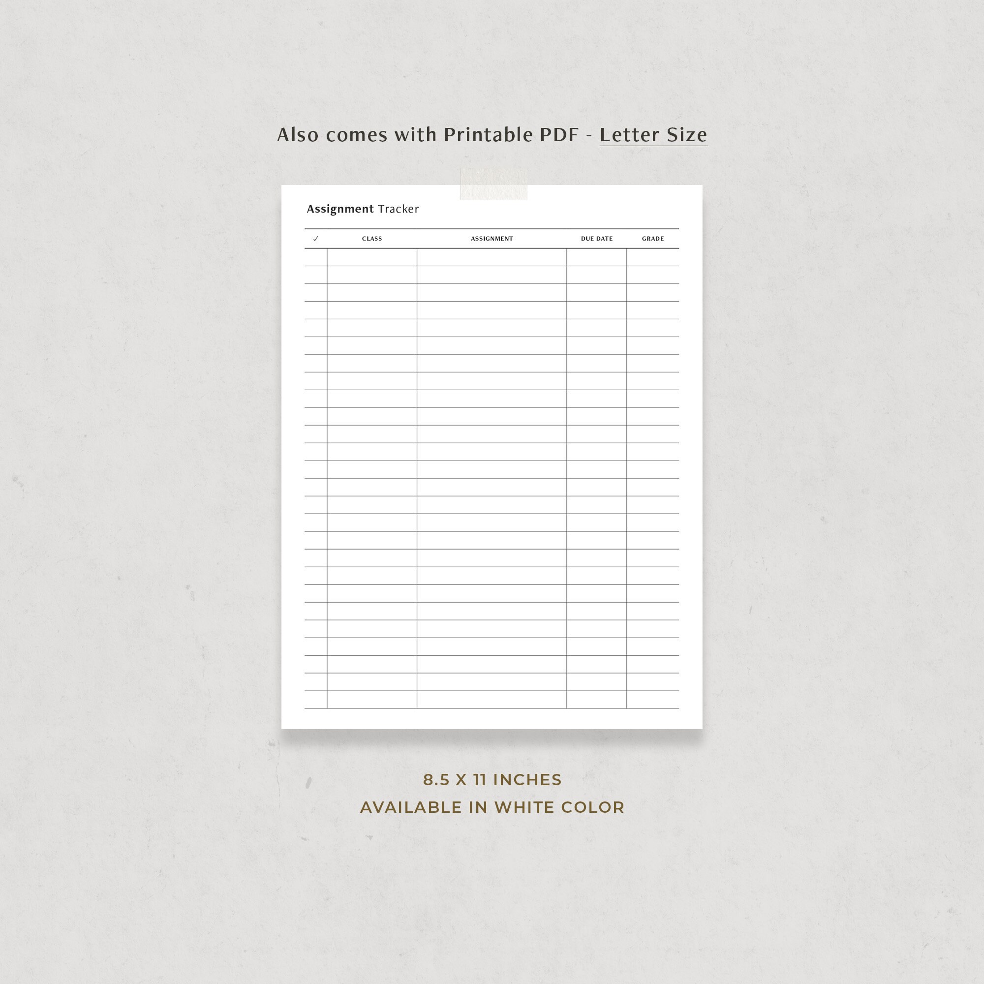 Assignment Tracker, Homework Planner, Digital Planner Template for ...