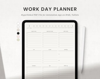Organizador de jornada laboral, planificador digital de jornada laboral, planificador de negocios de Goodnotes Office, plantilla de lista de tareas pendientes de Notability para iPad
