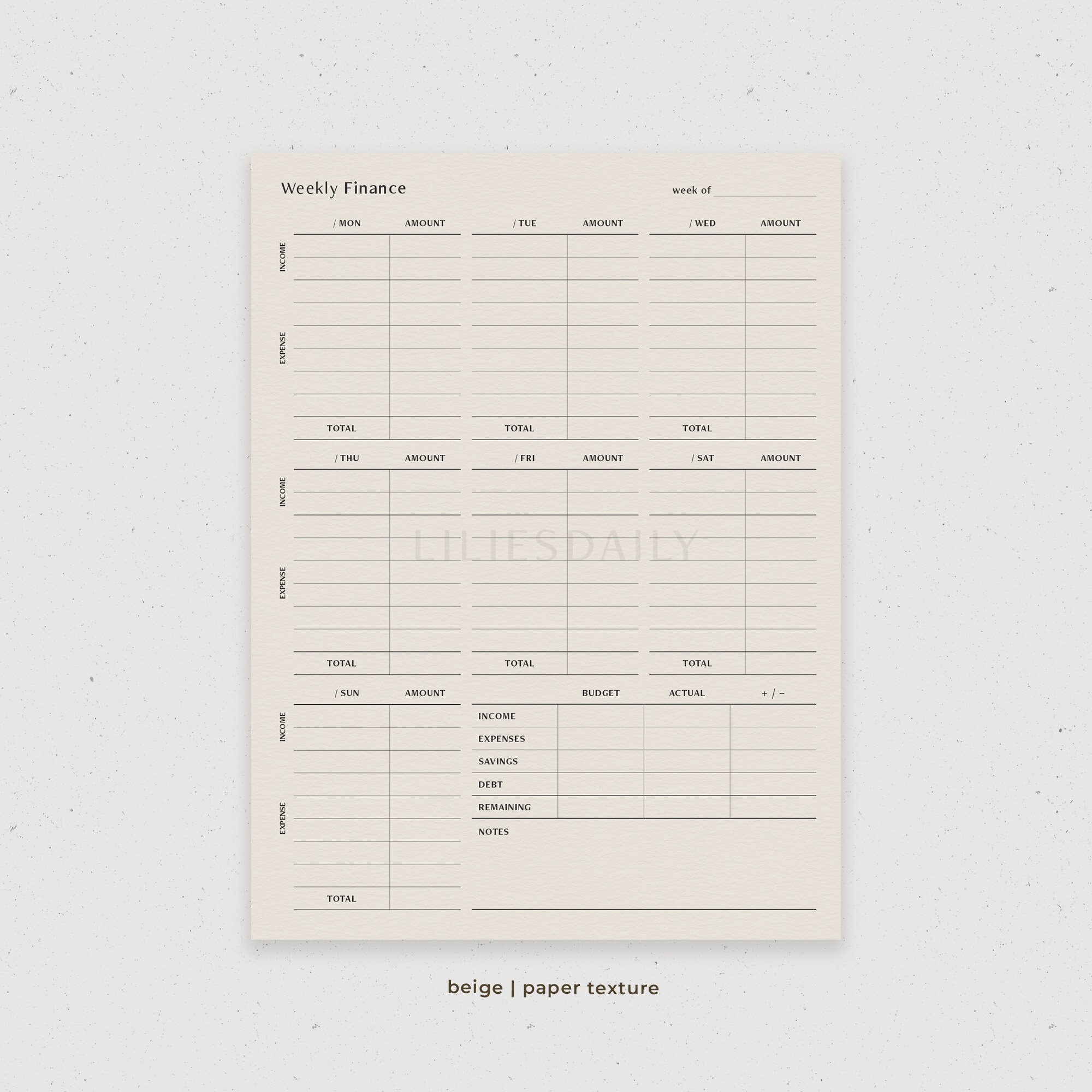 Weekly Finances Template.pdf Weekly Finance Tracker, Weekly Budget, Expense Log Digital Planner ...