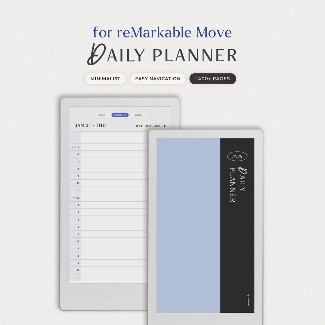 Daily Planner for Remarkable Paper Pro Move 2026, Digital Journal ...