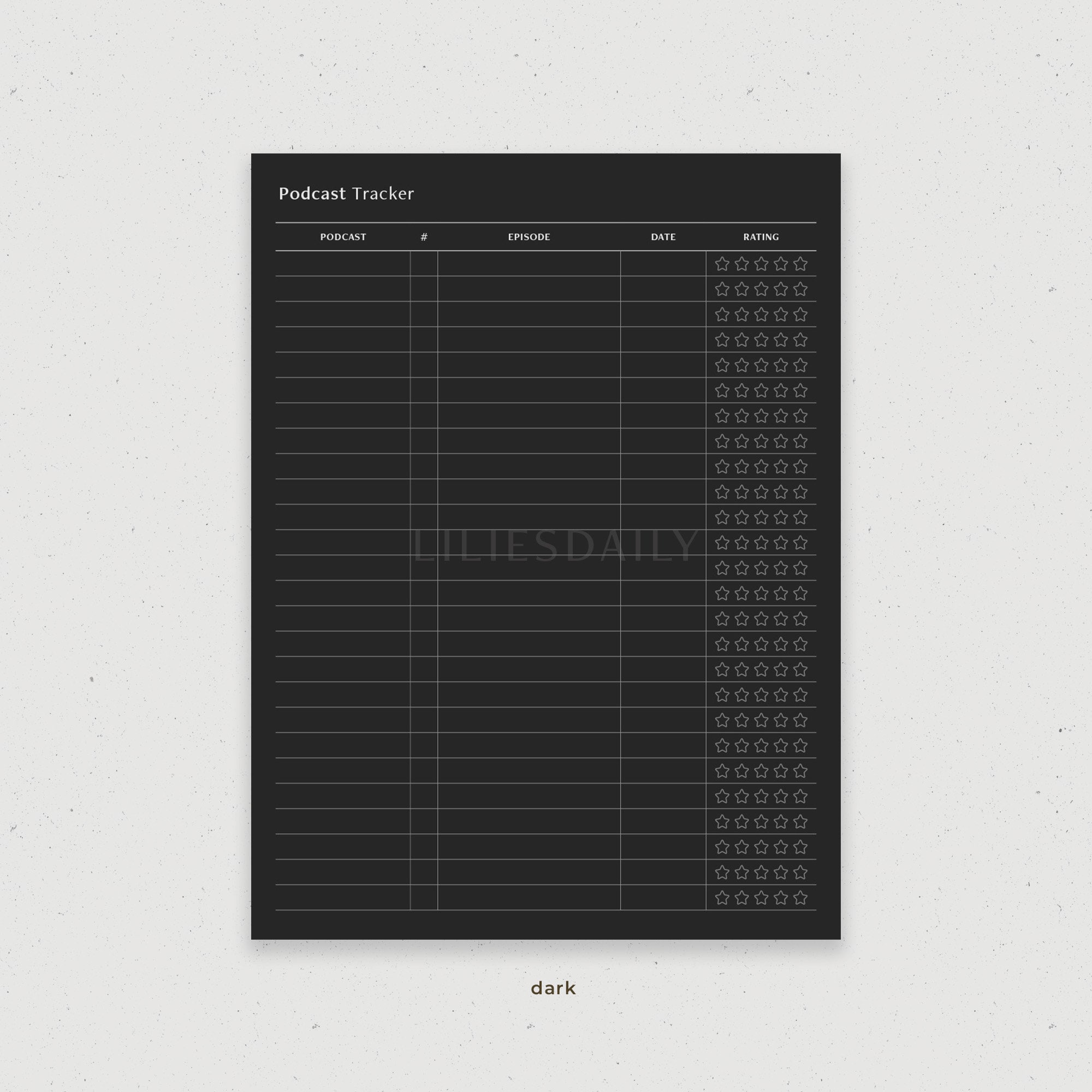 Podcast Tracker Printable, Digital Podcast Listening List, Podcast ...