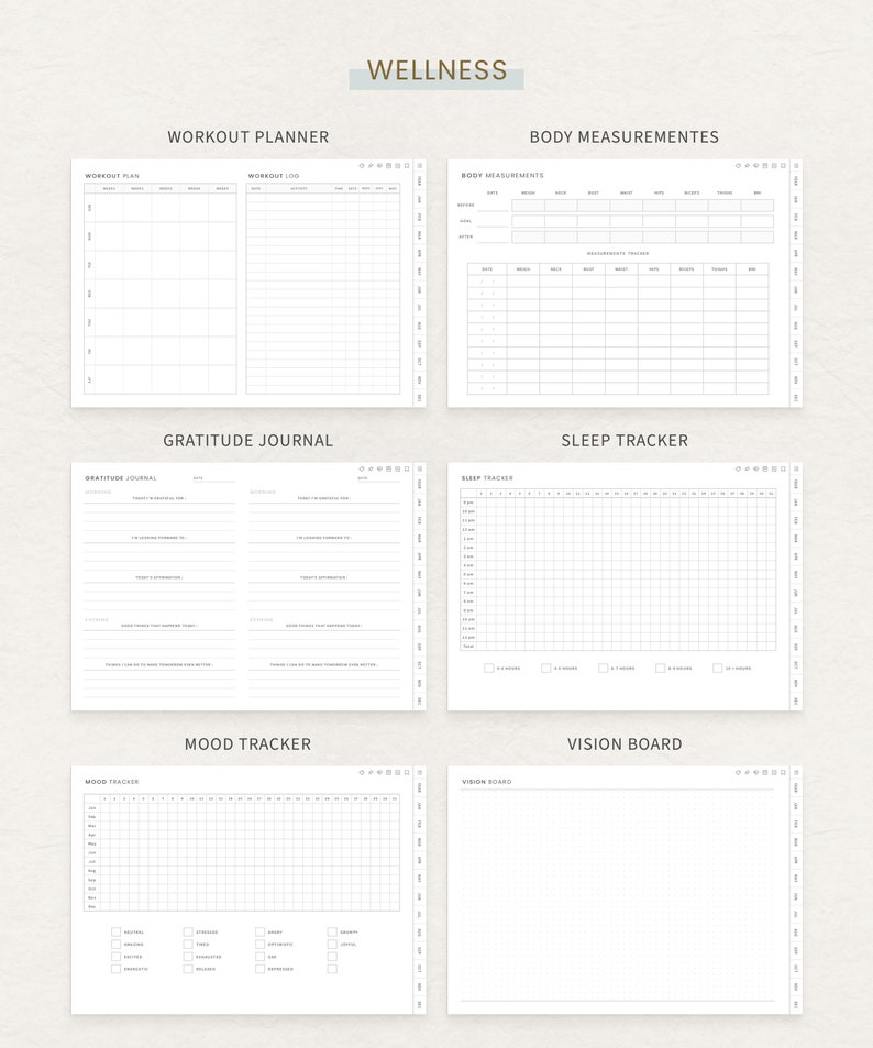 Undated Planner, Minimalist Digital Planner, iPad Goodnotes Daily Planner, Notability Planner, Simple Student Planner image 8