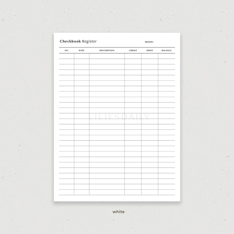 Checkbook Register, Check Balance Log, Check Transaction Tracker ...