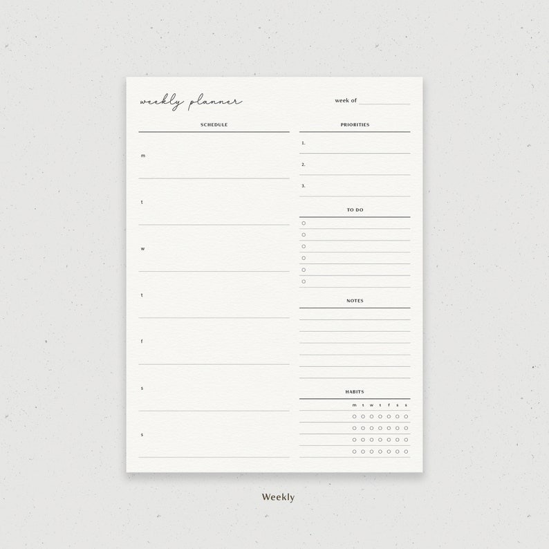 Daily Weekly Monthly Planner Bundle Digital Planner Template - Etsy