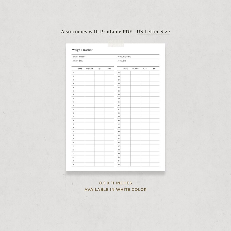 52 Week Weight Loss Tracker Digital Planner Template for Goodnotes iPad ...