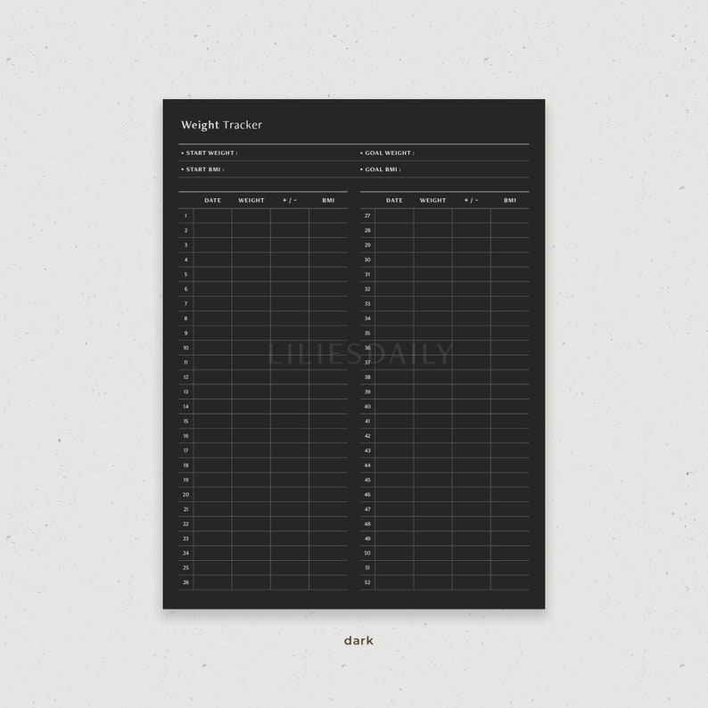 52 Week Weight Loss Tracker Digital Planner Template for Goodnotes iPad ...