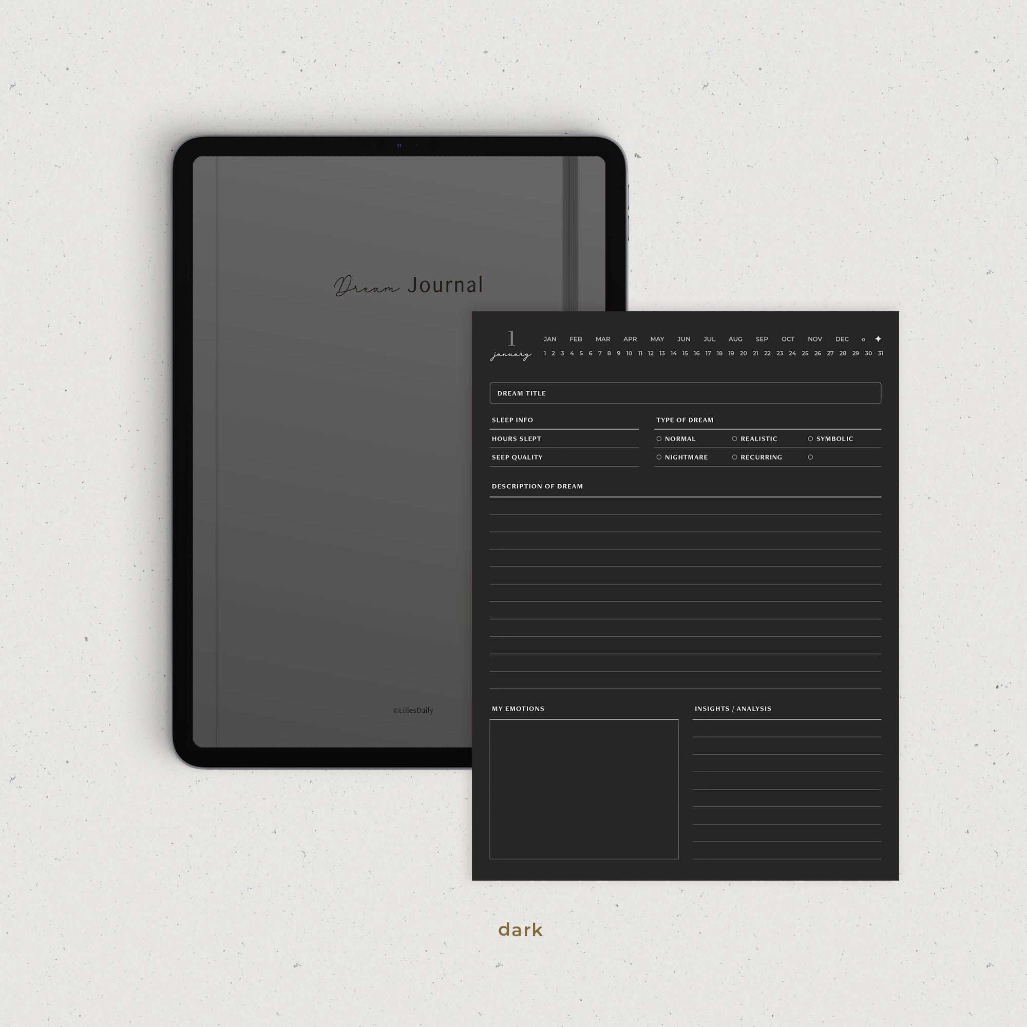 Dream Journal, Digital Dream Tracker, Daily Sleep Quality Log for ...