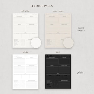 Monthly Review & Vision Board, Reflection Journal Digital Template for ...