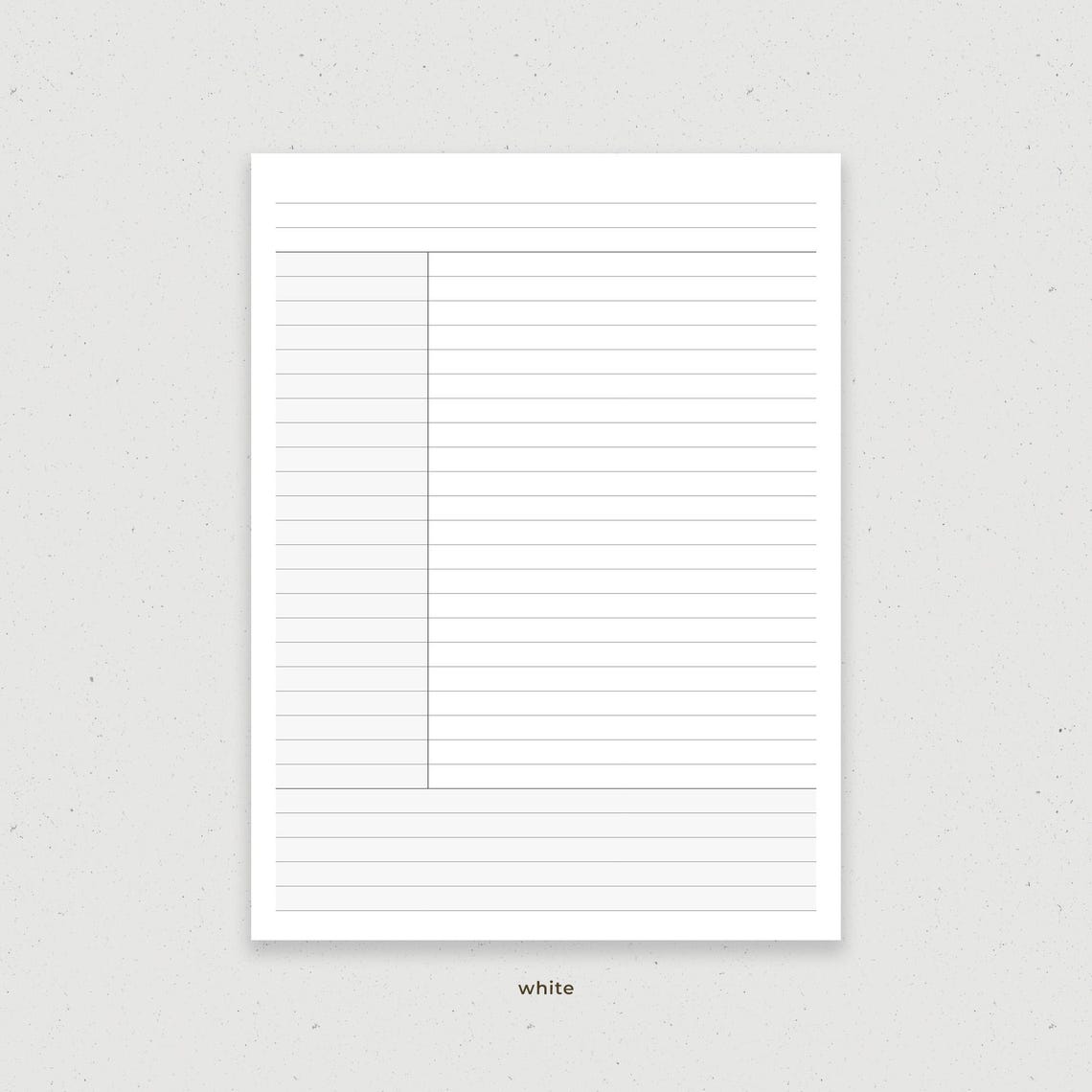 Digital Note Template, Cornell Notes, Goodnotes Lined Notes Paper ...