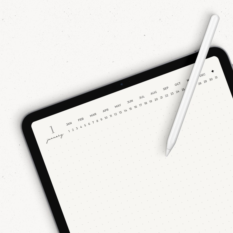 Digitales Bullet Journal, Dot Grid Notizen, Digitaler Planer für Goodnotes Ipad, Minimalistischer Tablet Planer Bild 9