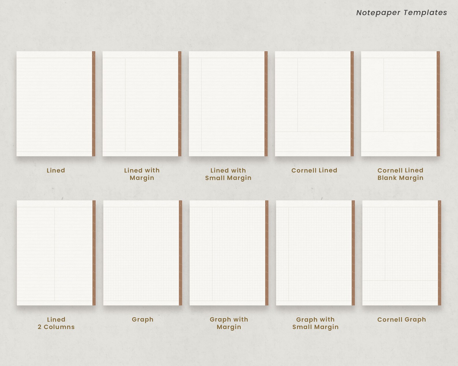 Minimalist Digital Notebook With Tabs For Ipad Goodnotes Etsy