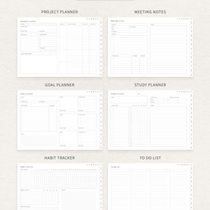 Undated Planner, Minimalist Digital Planner, iPad Goodnotes Daily Planner, Notability Planner, Simple Student Planner image 7