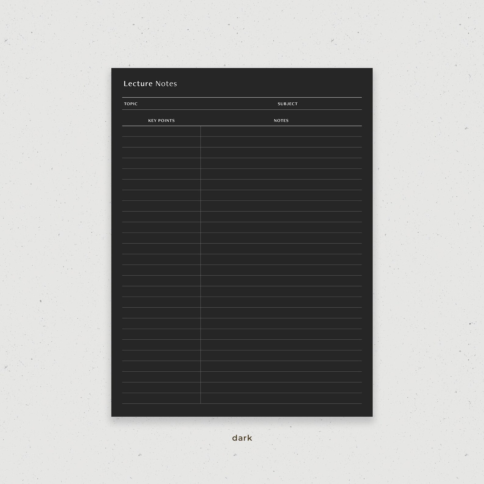 Lecture Notes, Digital Note Paper, College Note Taking Template for ...