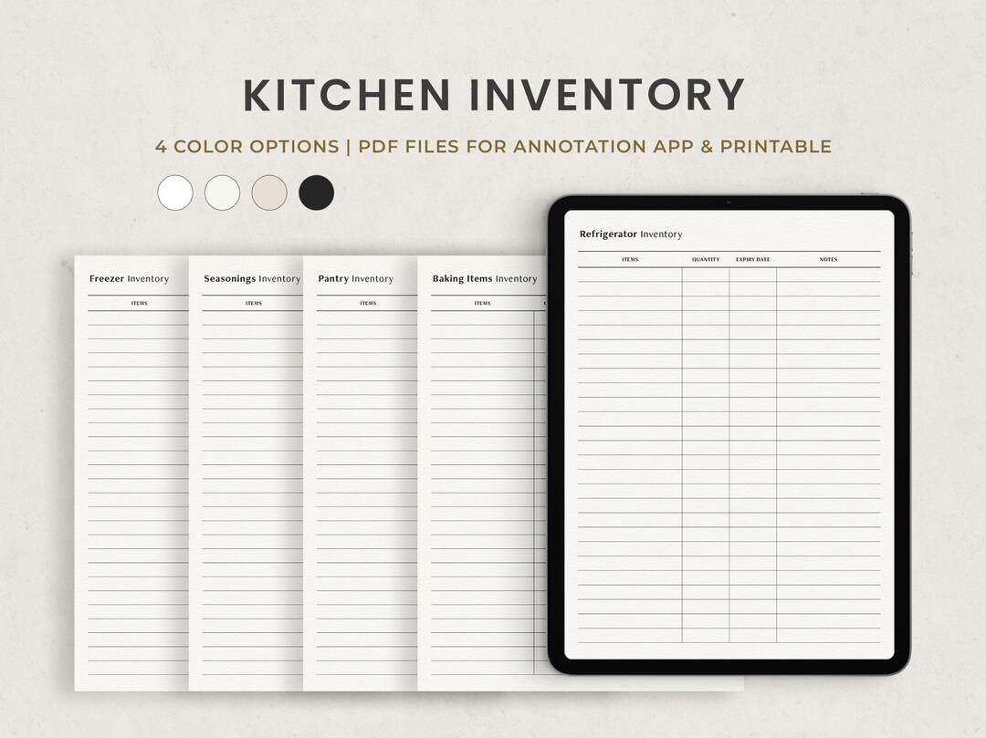Format Inventory Tracker Untuk Kitchen Kitchen Inventory, Refrigerator, Freezer, Seasonings, Pantry, Baking ...