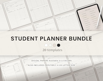 Student Planner Bundle, Goodnotes Academic Planner Printable, School Study Schedule PDF, Digital College Planner for Students