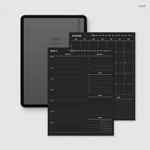 Weekly Planner Digital 2026, Goodnotes Weekly Planner, iPad Notability Minimalist Simple Weekly Monthly Planner image 7