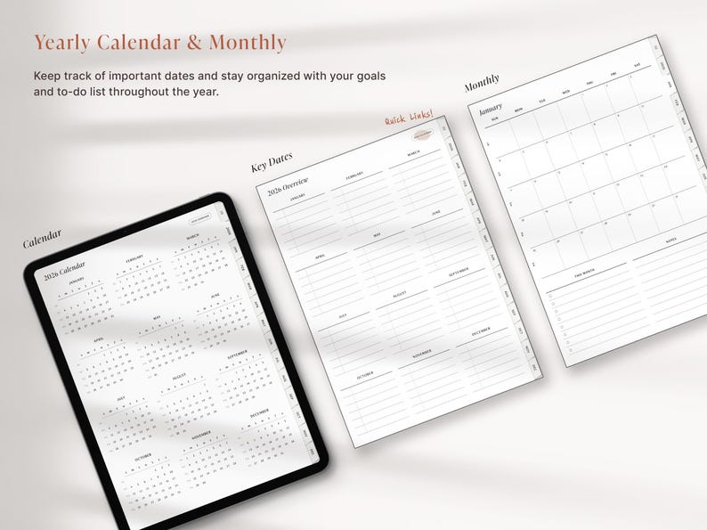 2026 Digital Planner, Goodnotes Minimalist Weekly Daily Planner, iPad ...