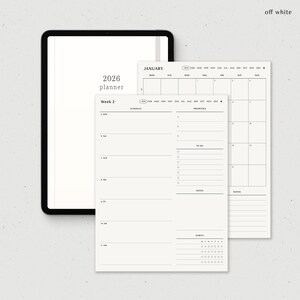 Weekly Planner Digital 2026, Goodnotes Weekly Planner, iPad Notability Minimalist Simple Weekly Monthly Planner image 8