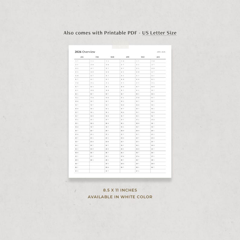 Resumen 2026, Calendario Anual, Planificador Semestral, Plantilla Digital para Goodnotes iPad, PDF Imprimible imagen 5