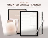 Digital Planner Undated, Minimal Goodnotes Planner, Life All in One Planner, Ultimate Daily iPad Planner