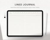 Digital Daily Lined Journal, Goodnotes Minimalist Journal, Landscape Daily Simple Notes for Ipad, Notability