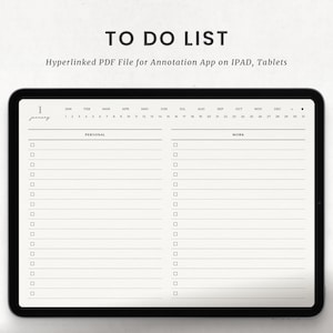Digital Daily To Do List, Personal Work Task Checklist Planner for Goodnotes Ipad Notability