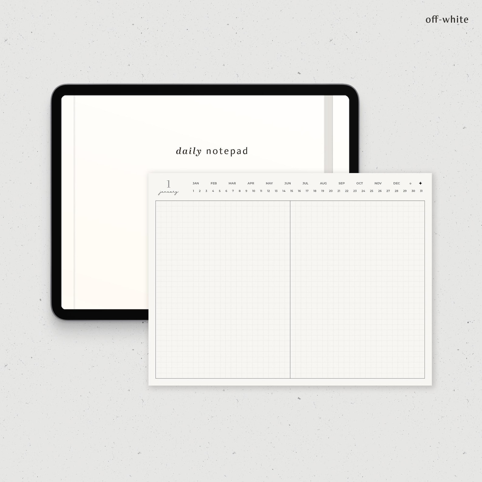 Digital Notes, Daily Graph Notepad, 2-column Goodnotes Notebook ...