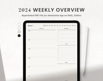 Minimalist Daily Planner Printable Digital Hourly Undated - Etsy