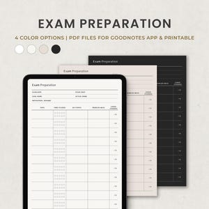 Prüfungsvorbereitung, Studien-Tracker, Prüfungsvorbereitung für Studenten, Prüfungsplaner Digitale Vorlage, Goodnotes Ipad Planer PDF