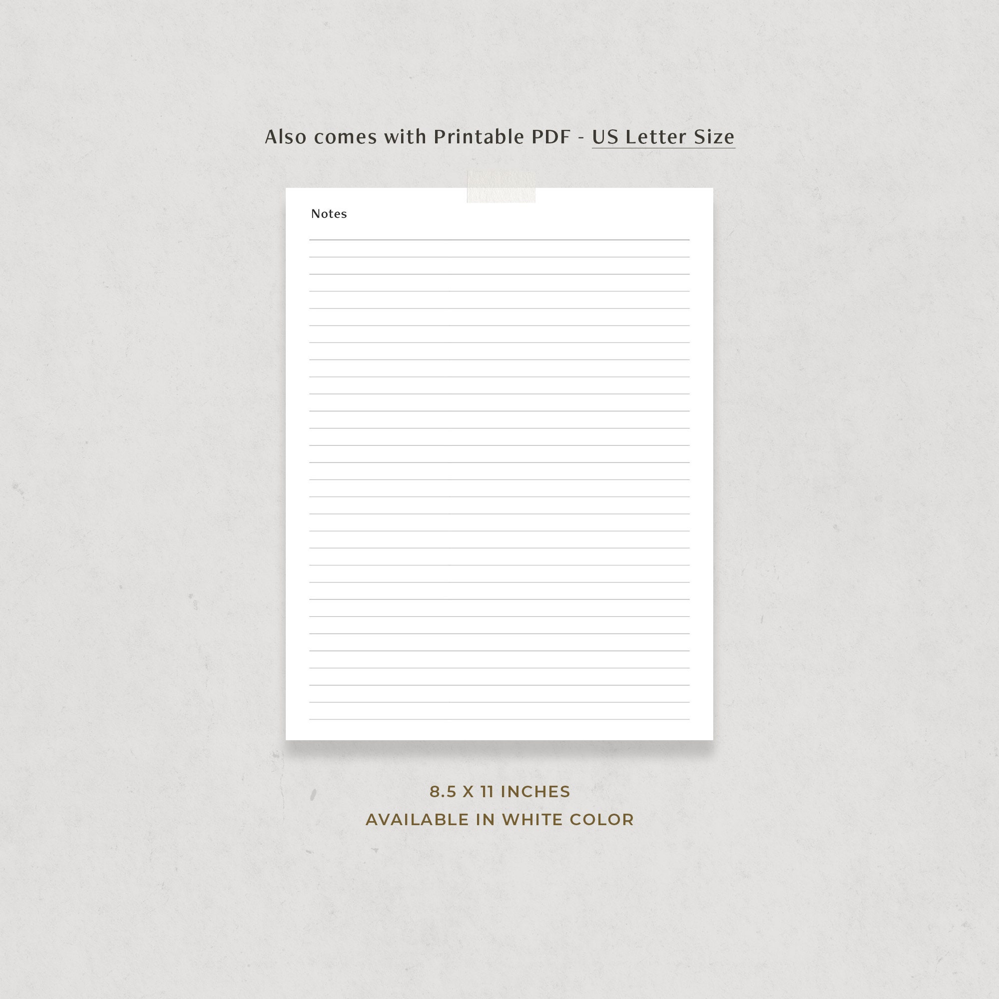 Digital Note Paper, Goodnotes Lined Notes Template Printable, iPad ...