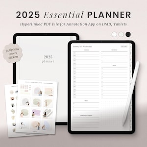 2025 Digital Planner, Goodnotes Minimalist Weekly Daily Planner, Ipad Simple Digital Journal, Notability Planner