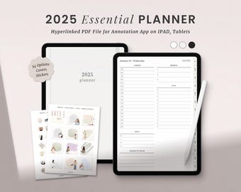 2025 Digital Planner, Goodnotes Minimalist Weekly Daily Planner, Ipad Simple Digital Journal, Notability Planner
