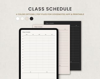 Weekly Class Schedule Planner: Minimalist Student Organizer (Digital Download)