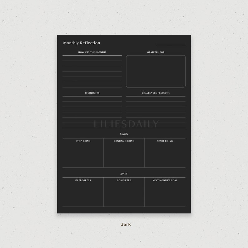 monthly review, monthly reflection