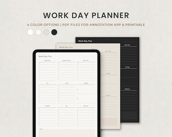Workday Organizer, Daily Office Work Planner, Business Digital Template for Goodnotes Productivity Planner PDF