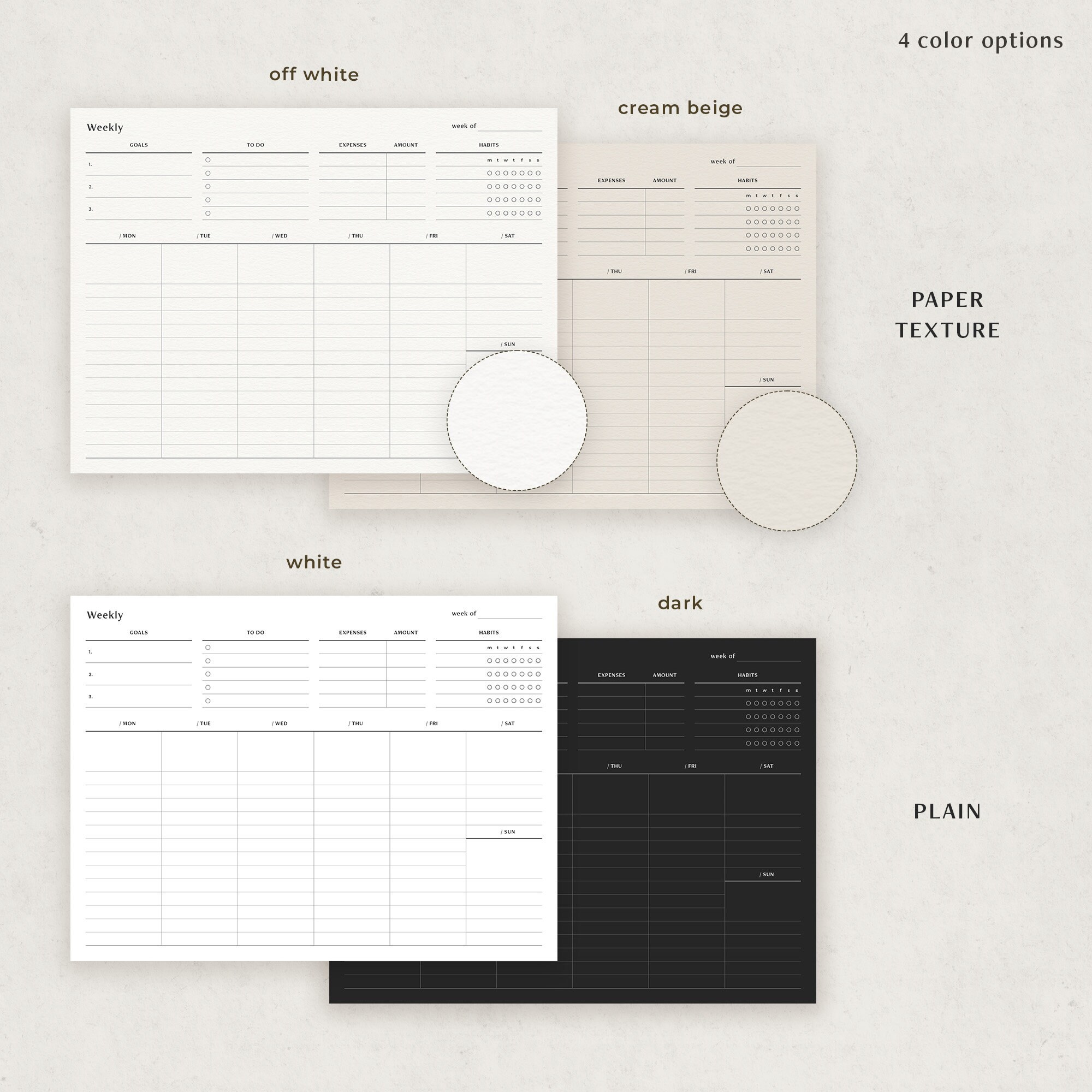 Weekly Overview Digital Planner Template for Goodnotes Notability iPad ...