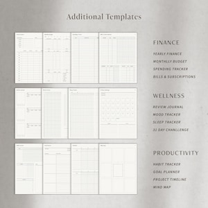 Digital Planner for iPad Goodnotes, Undated Minimalist Weekly Planner, Notability Simple Daily Journal image 6
