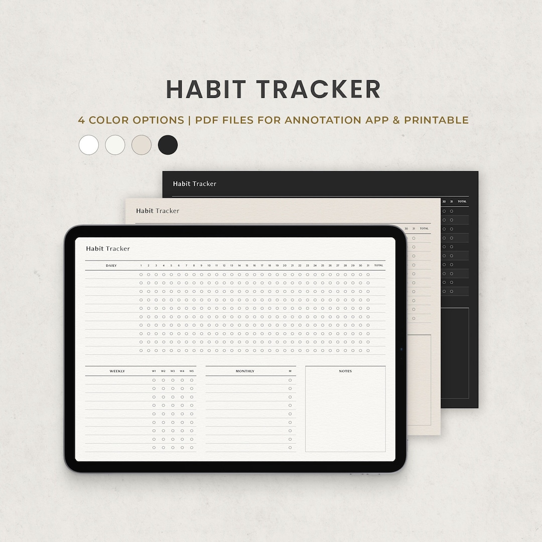 Daily Habit Tracker, Weekly Routine Tracker Printable, Digital Daily 30 ...