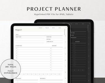 Digital Project Planner, Goodnotes Business Planner with Timeline, Goals, Notability Planner