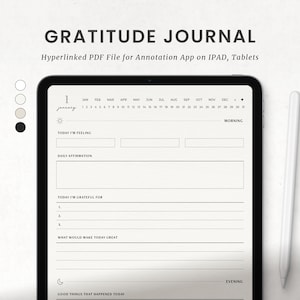 Digital Gratitude Journal, Goodnotes Self Care Daily Journal for Ipad, Notability, Mindfulness Journal
