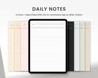 Digital Notes, Daily Goodnotes Notebook Template, Lined Digital Journal, Student Ipad Notebook PDF